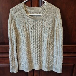 American Eagle Outfitters Textured Knit Sweater - Cream